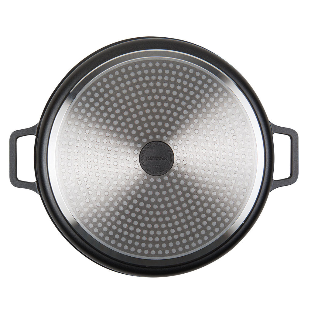 MASTERPAN Nonstick Stovetop Oven Grill Pan & Stainless Steel Lid, Black 12" (30cm)