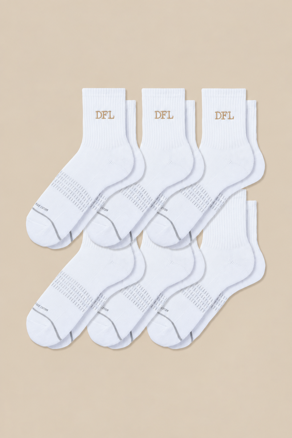 6-Pack Women's 3D Sports Crew Socks