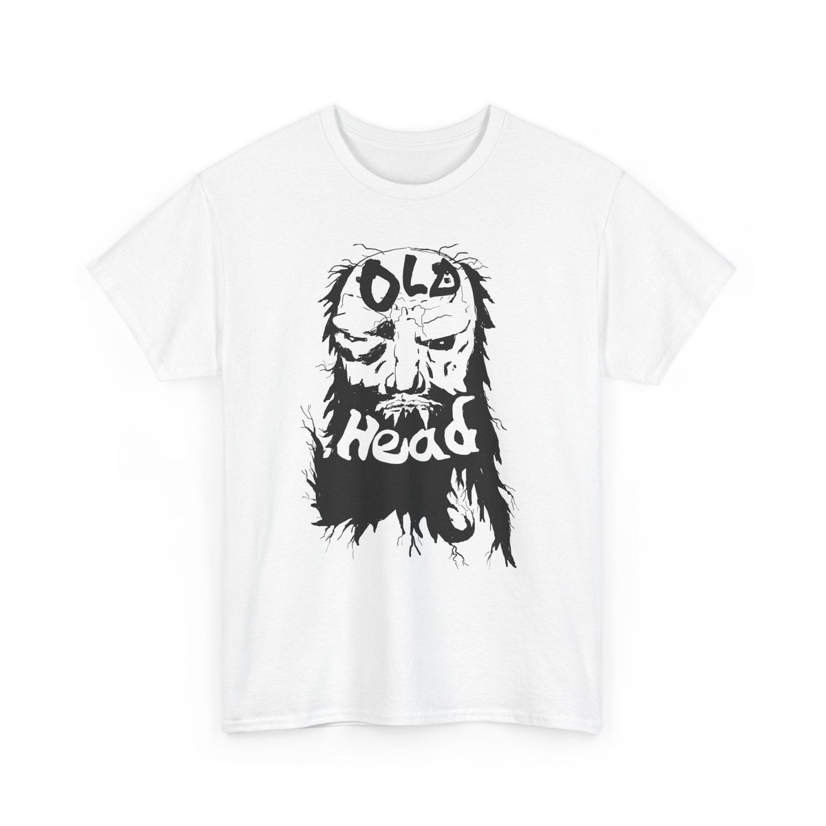 Old Head skull illustration Tee | Grunge skull graphic shirt