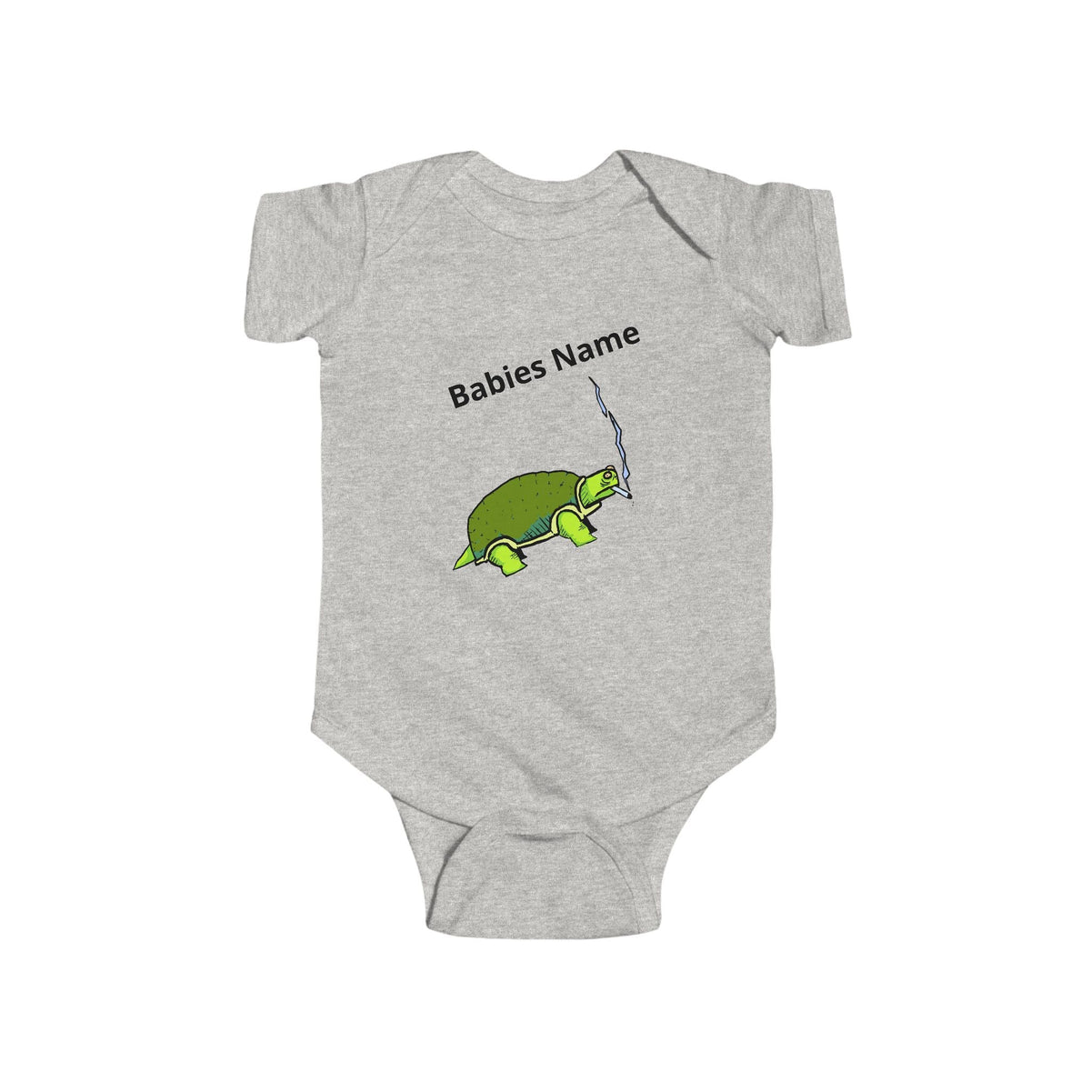 Smoking Turtle Infant Bodysuit | Personalized Baby Name Bodysuit