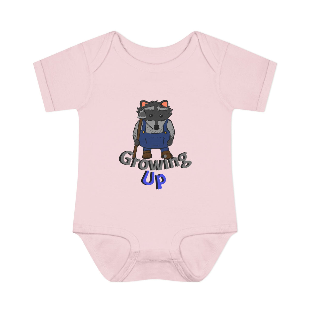 Raccoon Cartoon 'Growing Up' Infant Bodysuit | Baby Onesie
