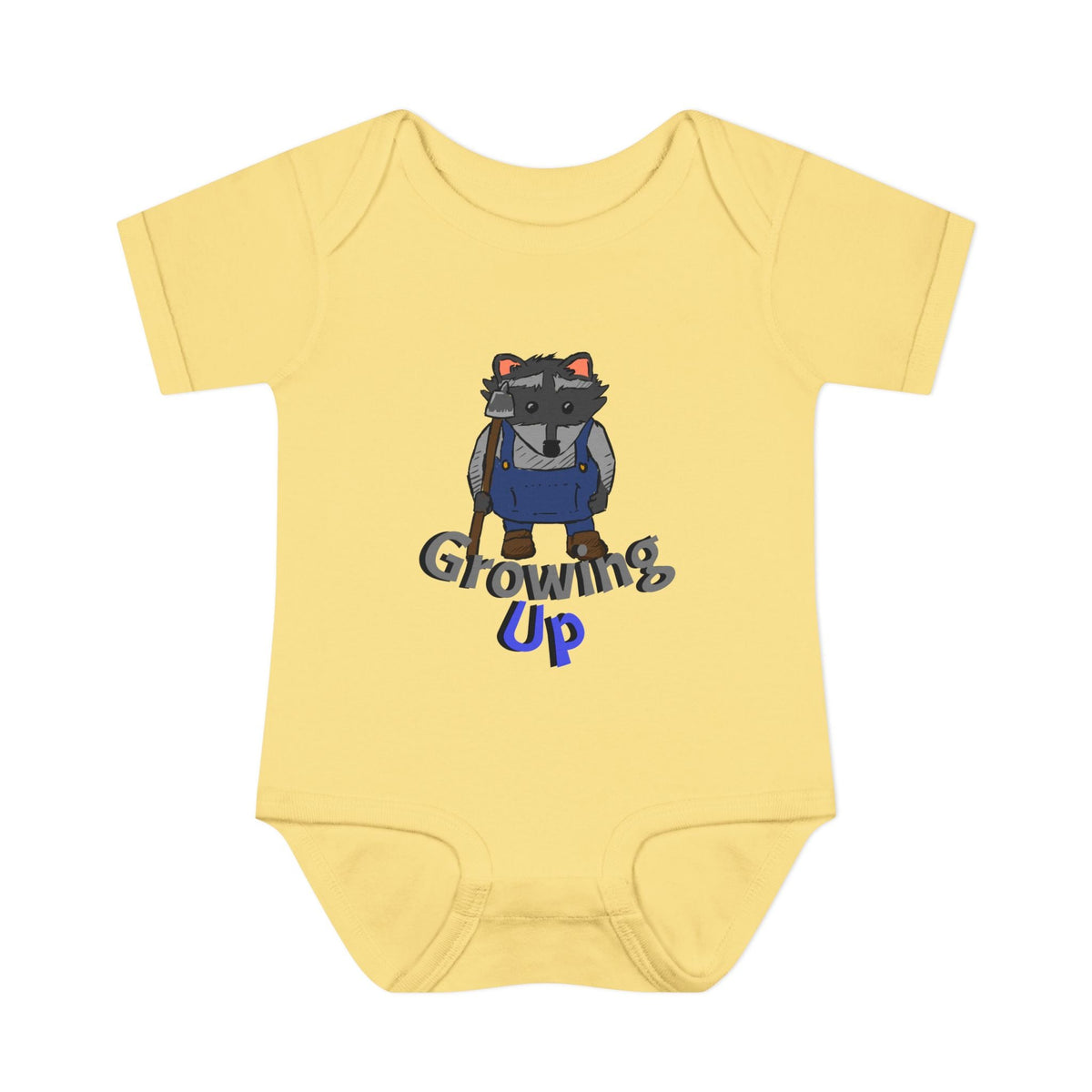 Raccoon Cartoon 'Growing Up' Infant Bodysuit | Baby Onesie