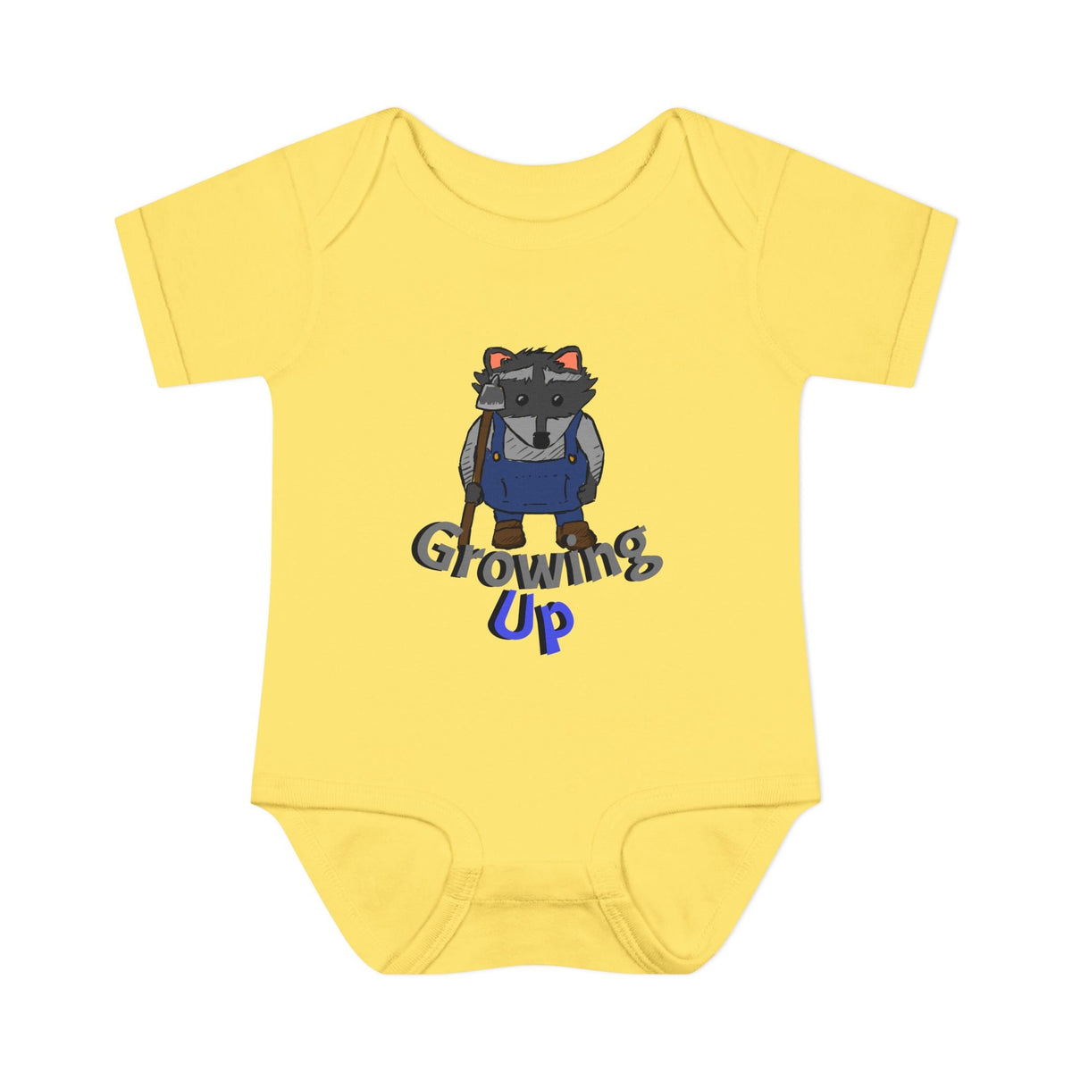 Raccoon Cartoon 'Growing Up' Infant Bodysuit | Baby Onesie
