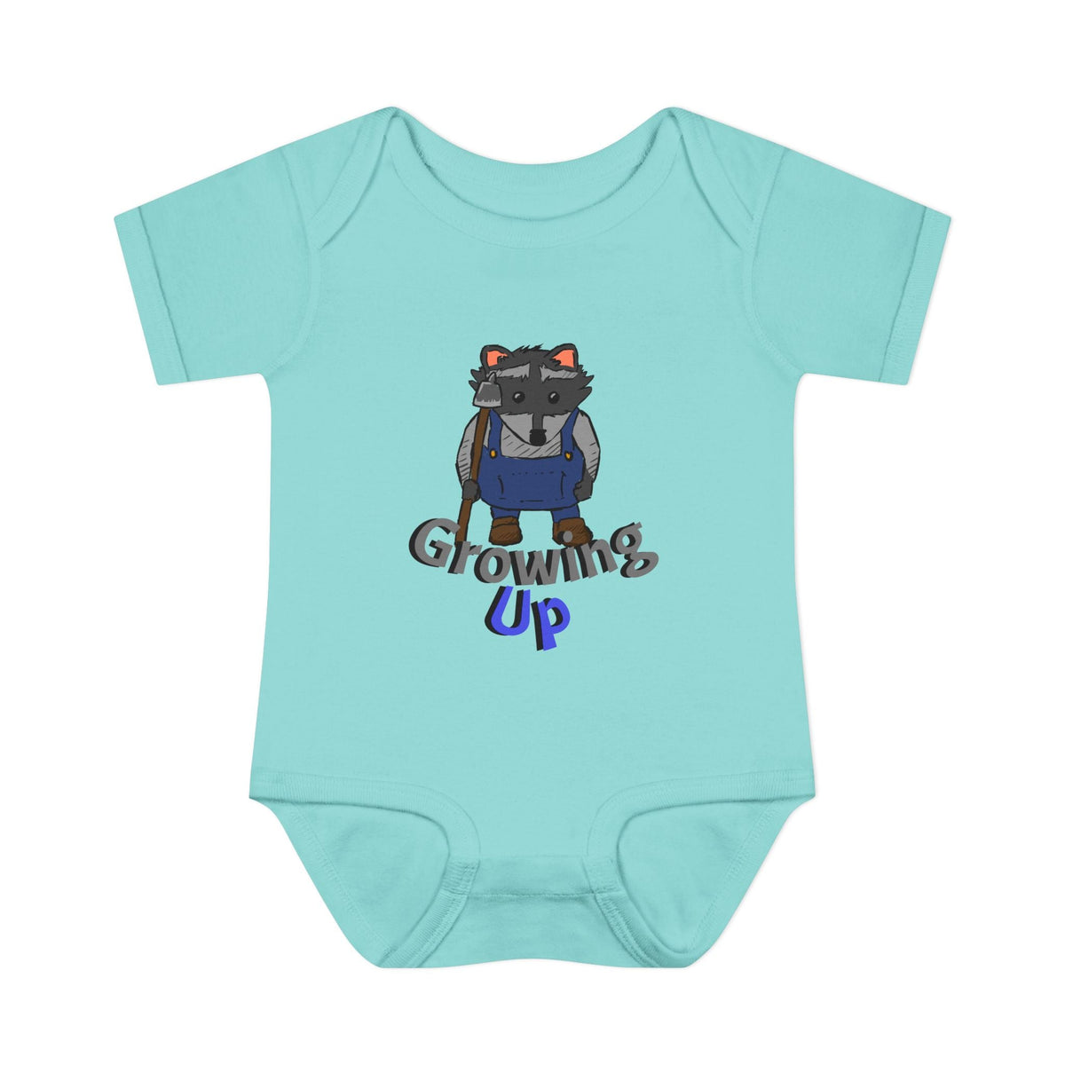 Raccoon Cartoon 'Growing Up' Infant Bodysuit | Baby Onesie