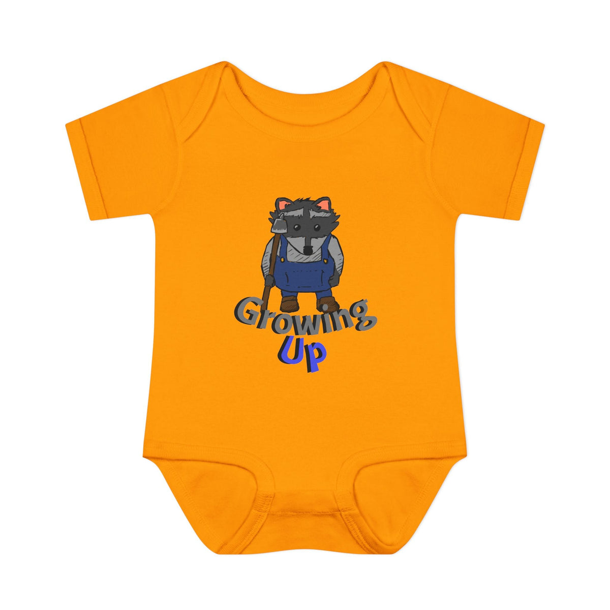 Raccoon Cartoon 'Growing Up' Infant Bodysuit | Baby Onesie