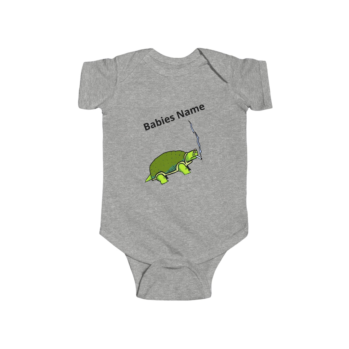 Smoking Turtle Infant Bodysuit | Personalized Baby Name Bodysuit