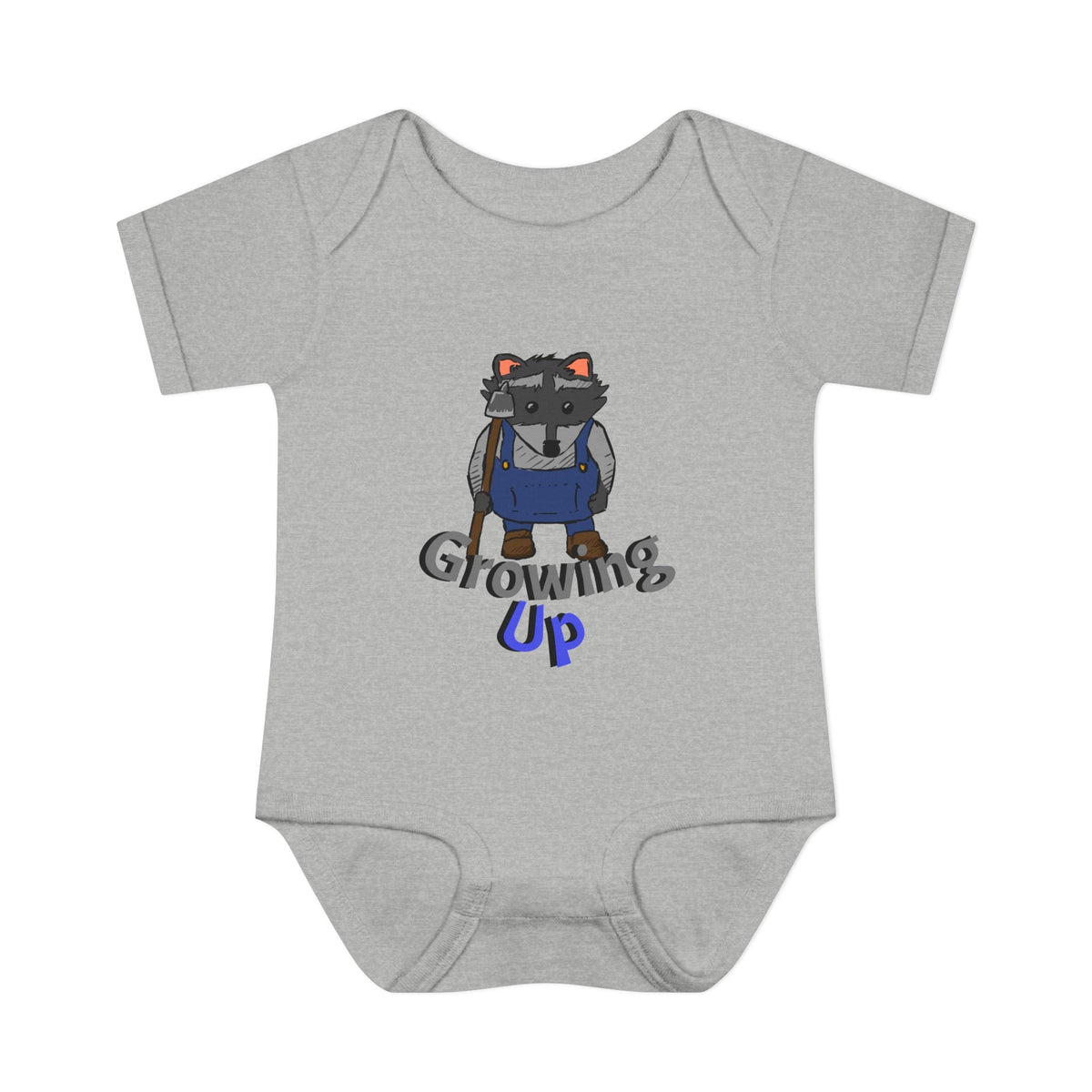 Raccoon Cartoon 'Growing Up' Infant Bodysuit | Baby Onesie