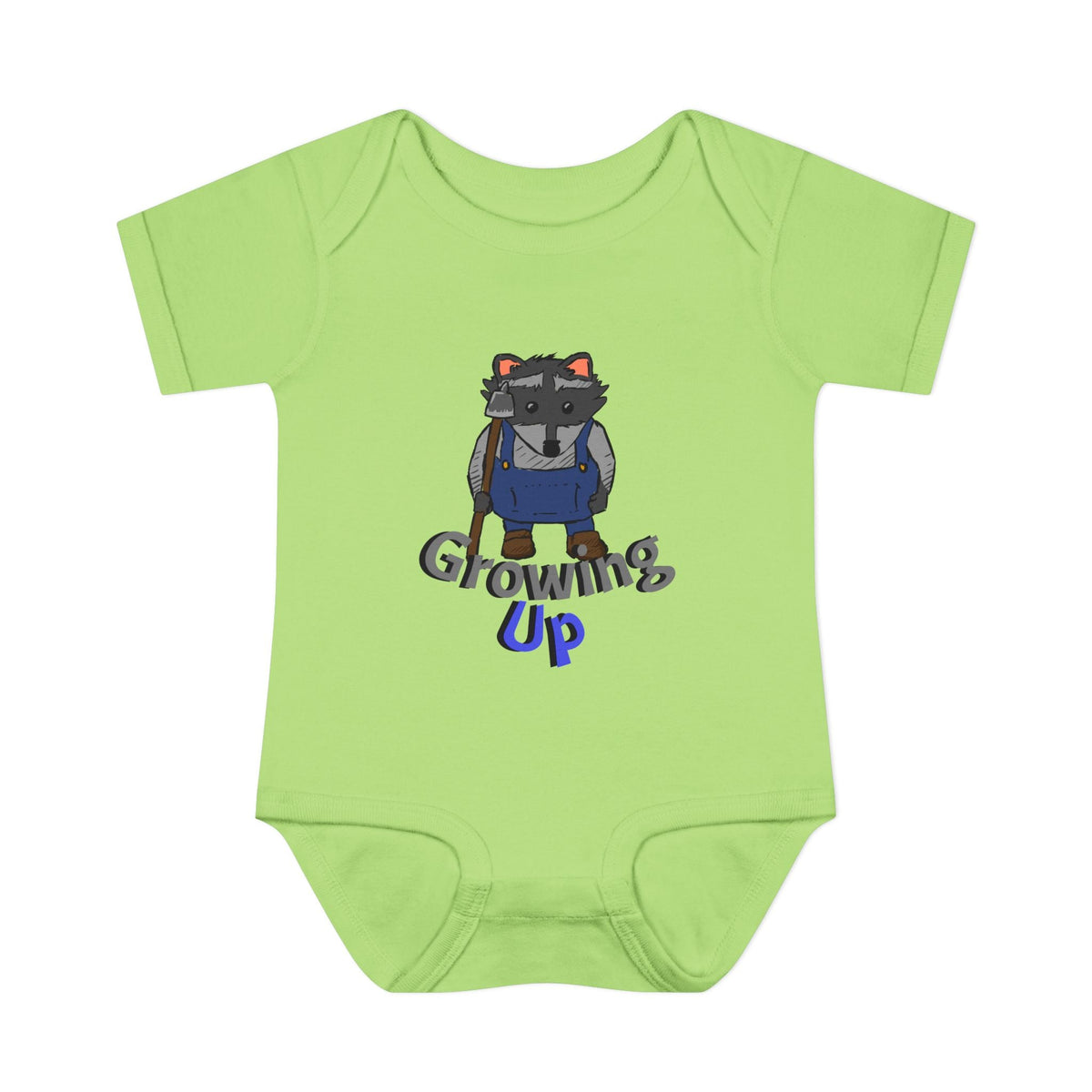 Raccoon Cartoon 'Growing Up' Infant Bodysuit | Baby Onesie