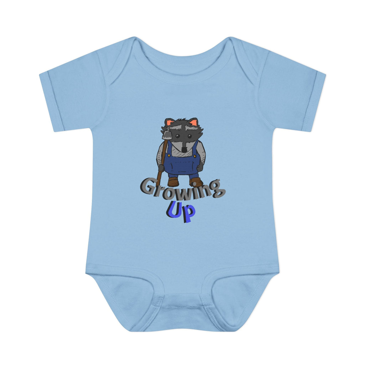 Raccoon Cartoon 'Growing Up' Infant Bodysuit | Baby Onesie