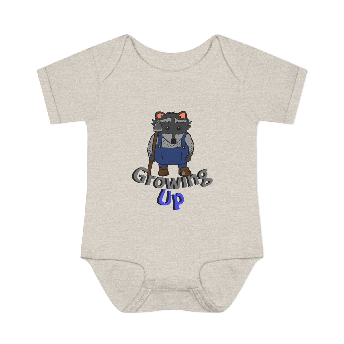 Raccoon Cartoon 'Growing Up' Infant Bodysuit | Baby Onesie