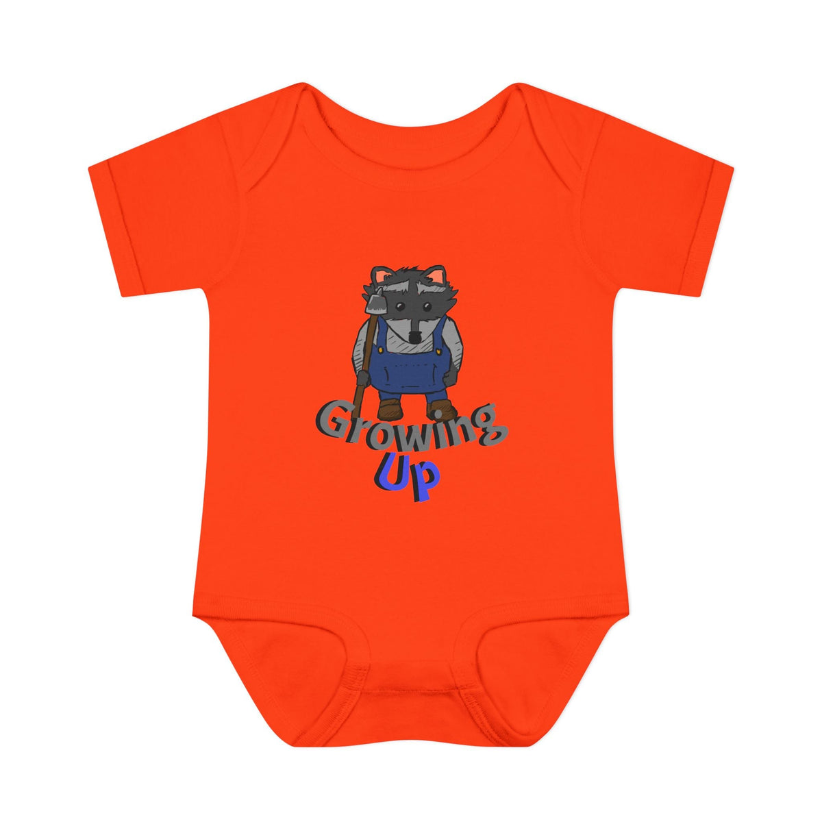 Raccoon Cartoon 'Growing Up' Infant Bodysuit | Baby Onesie