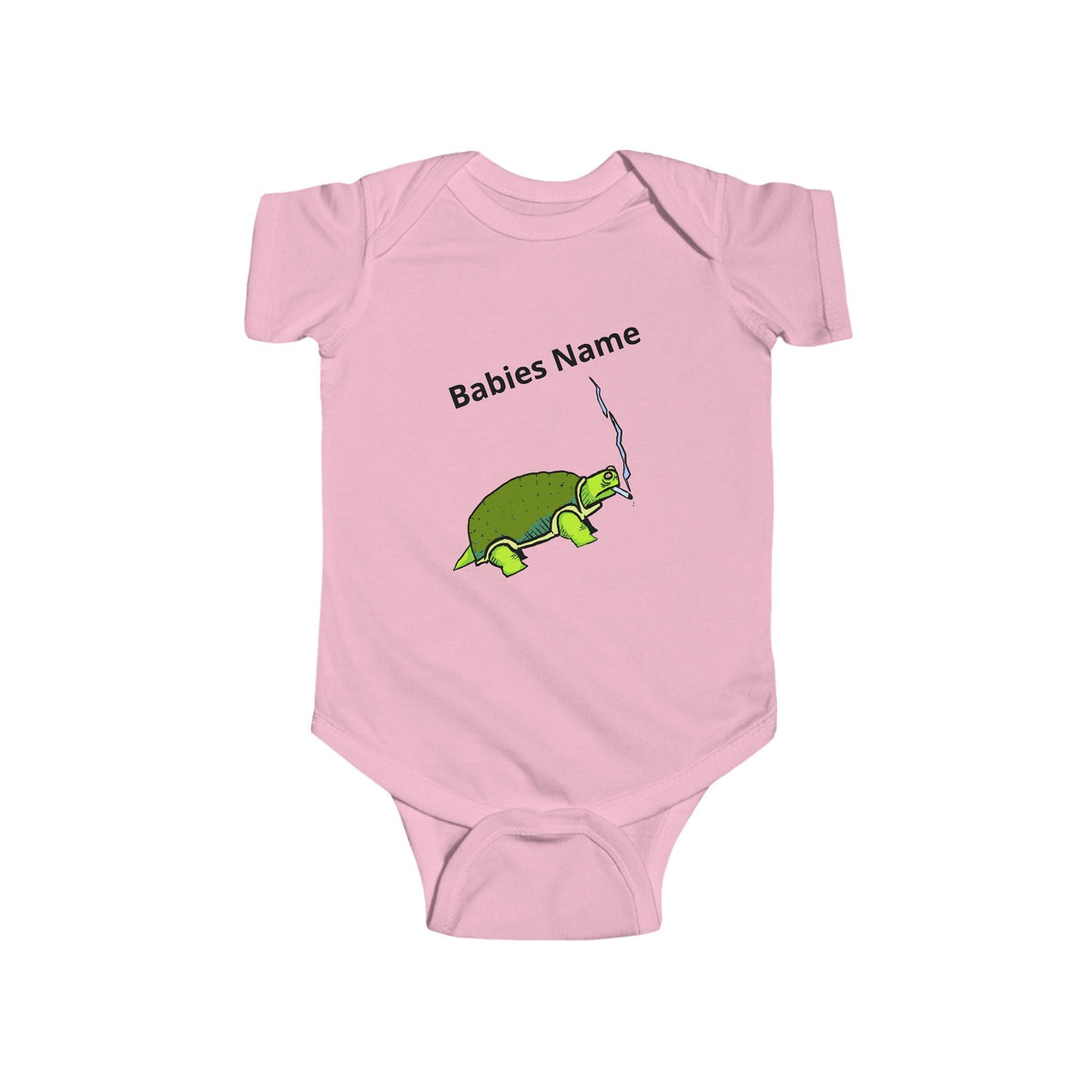 Smoking Turtle Infant Bodysuit | Personalized Baby Name Bodysuit
