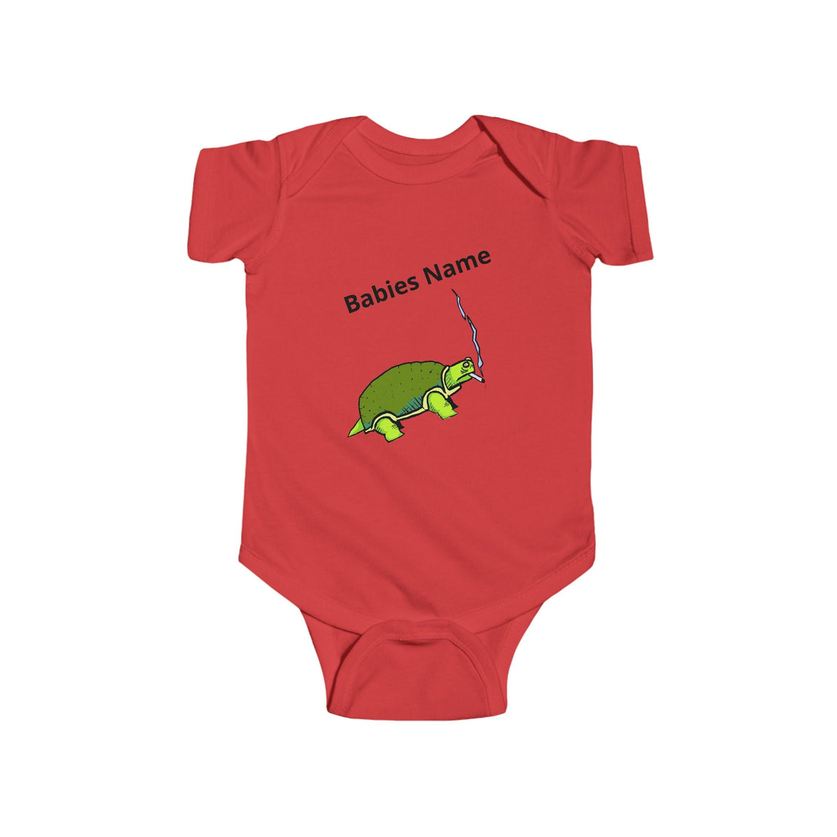Smoking Turtle Infant Bodysuit | Personalized Baby Name Bodysuit