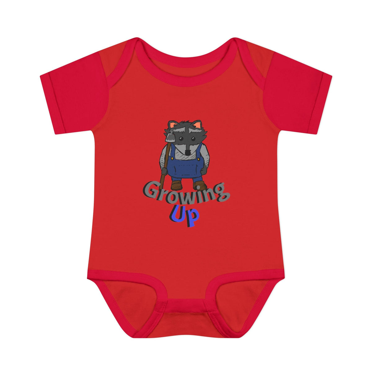 Raccoon Cartoon 'Growing Up' Infant Bodysuit | Baby Onesie