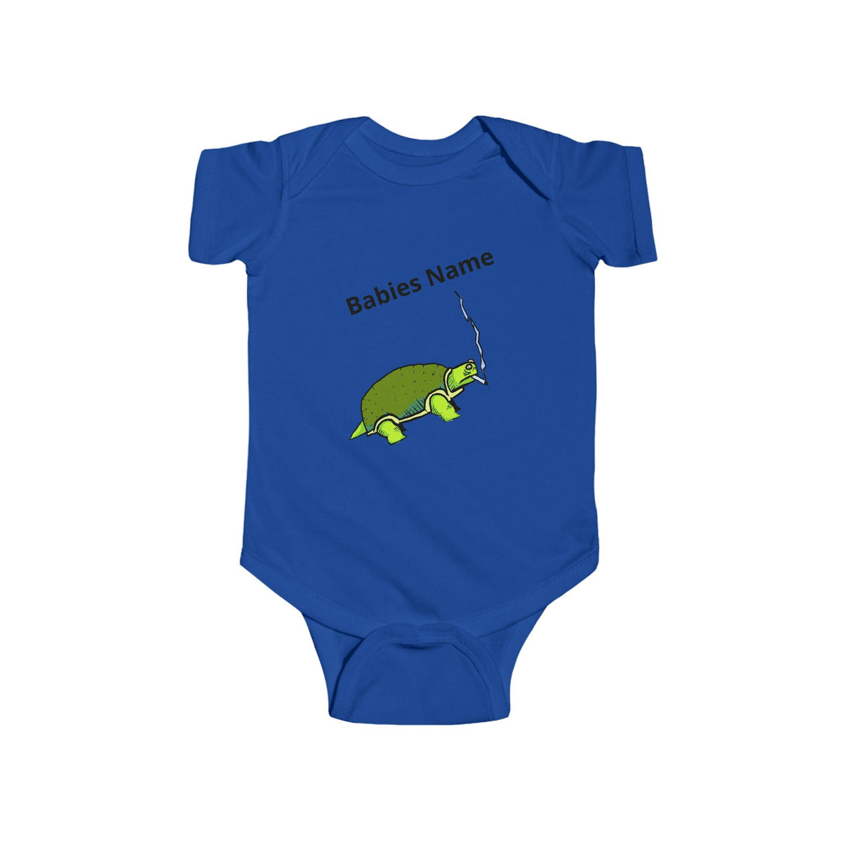 Smoking Turtle Infant Bodysuit | Personalized Baby Name Bodysuit