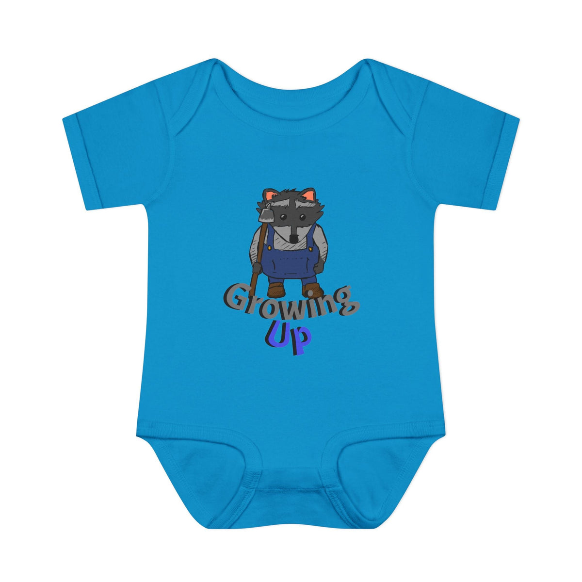 Raccoon Cartoon 'Growing Up' Infant Bodysuit | Baby Onesie