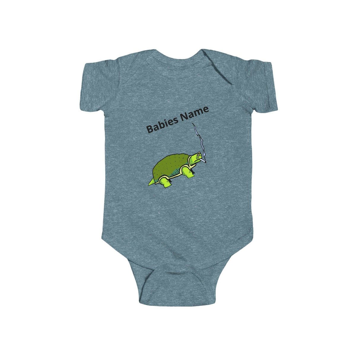 Smoking Turtle Infant Bodysuit | Personalized Baby Name Bodysuit