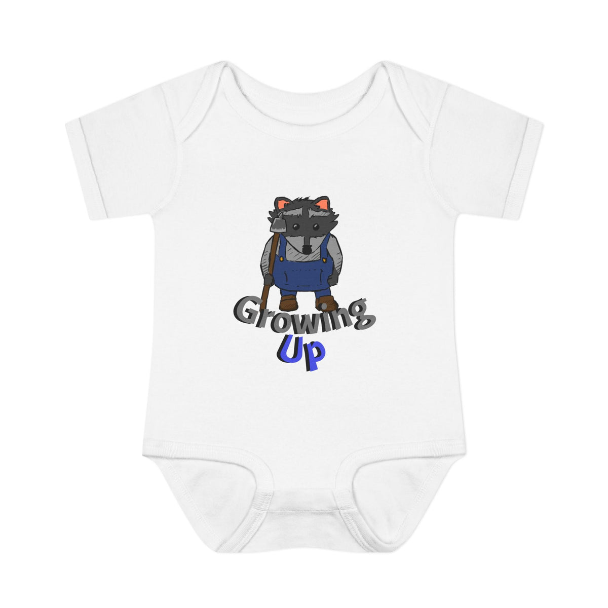 Raccoon Cartoon 'Growing Up' Infant Bodysuit | Baby Onesie