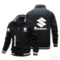 2026 Popular Suzuki SUZUKI Motorcycle-style Stand-up Collar Jacket, Multi-logo Printed Motorcycle Riding Casual Fashion Men's Co
