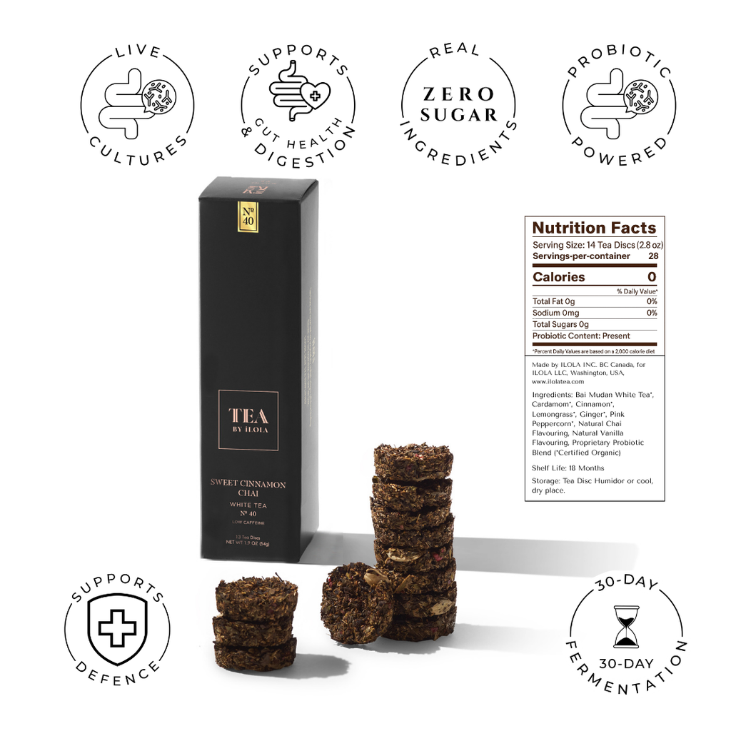Sweet Cinnamon Chai No. 40 – Spiced Probiotic White Tea Discs