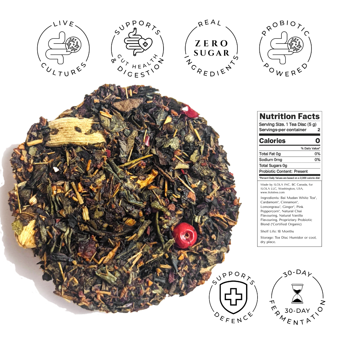 Sweet Cinnamon Chai No. 40 – Spiced Probiotic White Tea Discs