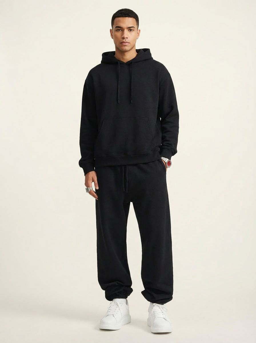 Apollo Heavyweight Cotton Black Sweatpants