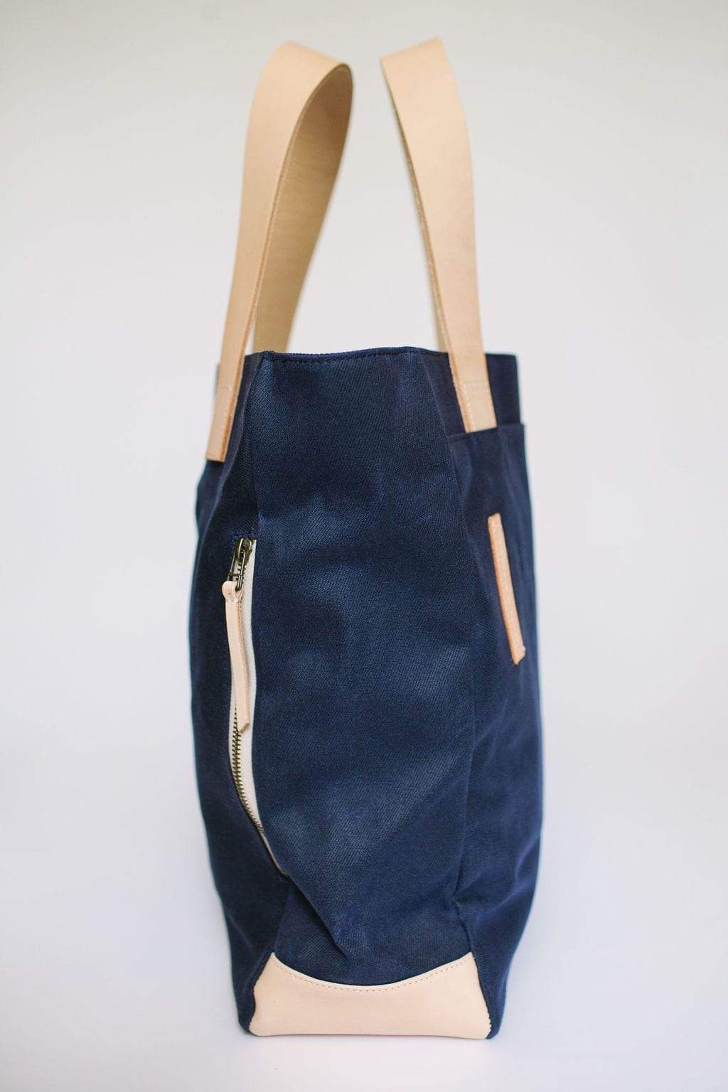 Navy Waxed Canvas Tote Bag - The Social Butterfl