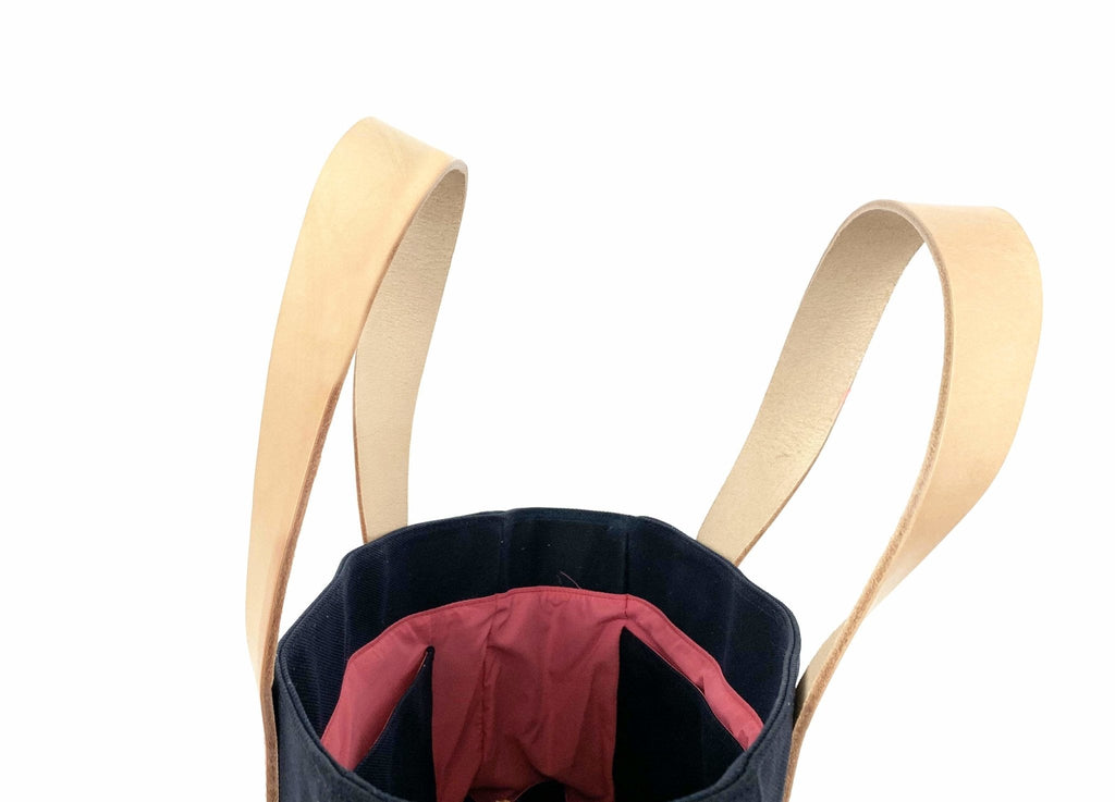 Navy Waxed Canvas Tote Bag - The Social Butterfl